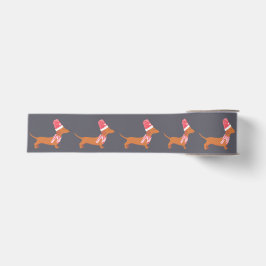 Weihnachts Dackel Dog Black Ripsband