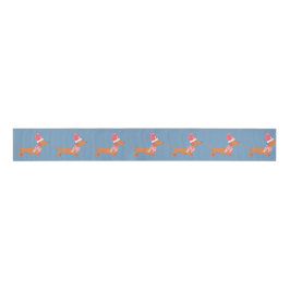 Weihnachts Dackel Dog Blue Ripsband