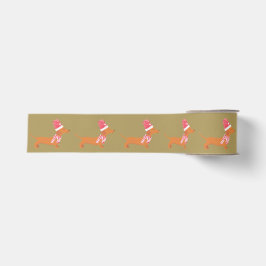 Weihnachts-Dackel Dog Gold Ripsband