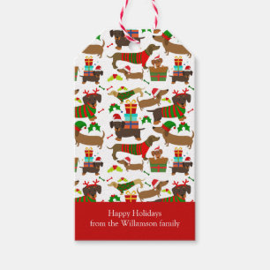 Weihnachts-Dackel Geschenkanhänger
