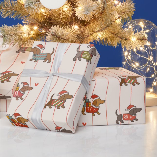Weihnachts-Dackel  Geschenkpapier (Feiertage)