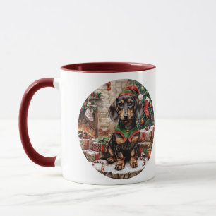 Weihnachts-Dackel Hogs Elf Tasse