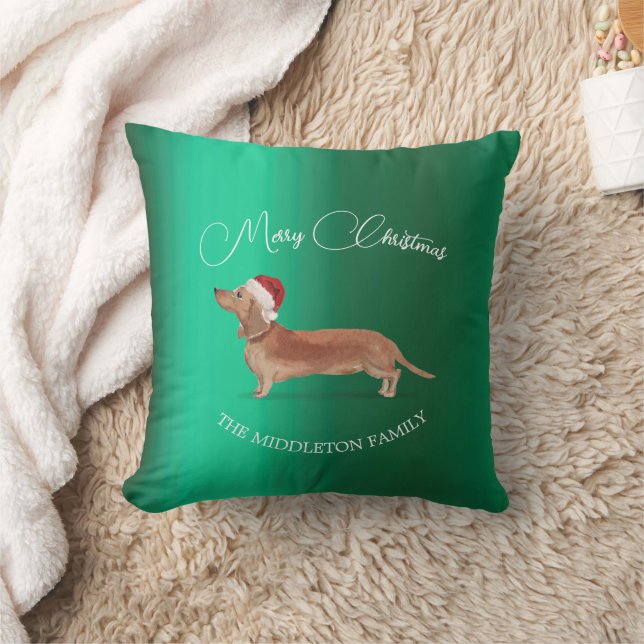 Weihnachts-Dackel Hund froh Kissen (Decke)