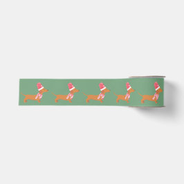Weihnachts-Dackel Hund Green Ripsband