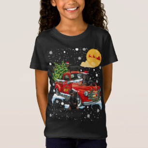 Weihnachts Dackel Hund mit Vintagem Red Truck Spaß T-Shirt