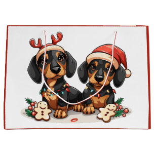 Weihnachts-Dackel Hunde Große Geschenktüte