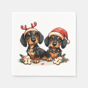 Weihnachts-Dackel Hunde Serviette