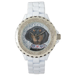 Weihnachts-Dackel-Kunst Armbanduhr