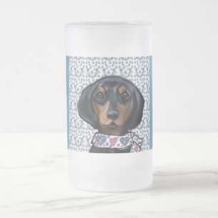 Weihnachts-Dackel-Kunst Mattglas Bierglas