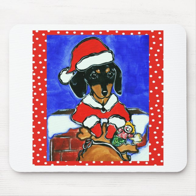 Weihnachts-Dackel Mousepad (Vorne)