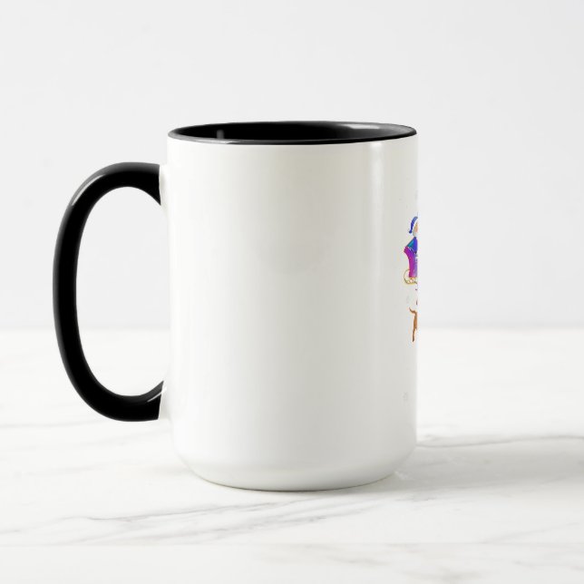 Weihnachts-Dackel Rentier Santa Dog Mama Tasse (Links)