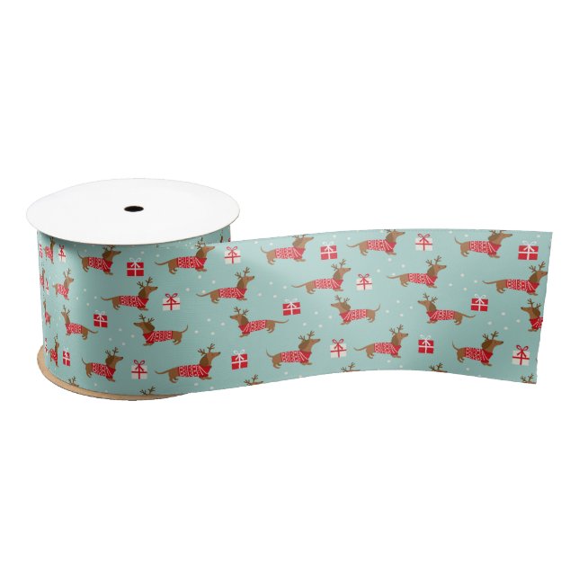 Weihnachts-Dackel Ribbon Satinband (Spule)