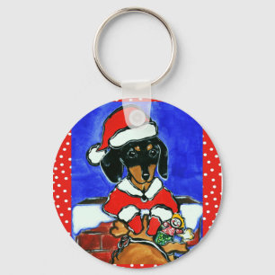 Weihnachts-Dackel Schlüsselanhänger