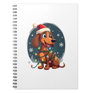Weihnachts-Dackel Weihnachtsmann Xmas Wiener Fraue Notizblock