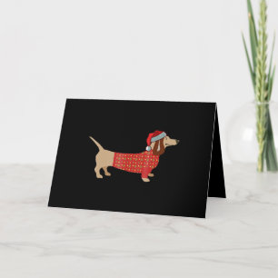 Weihnachts-Dackel Wiener Dog Doxie in Hund Feiertagskarte