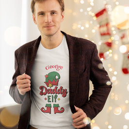 Weihnachts-Daddy Elf personalisierte Männer-T - Sh T-Shirt