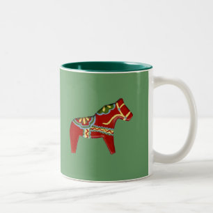Weihnachts-Dala-Horse-Tasse Zweifarbige Tasse