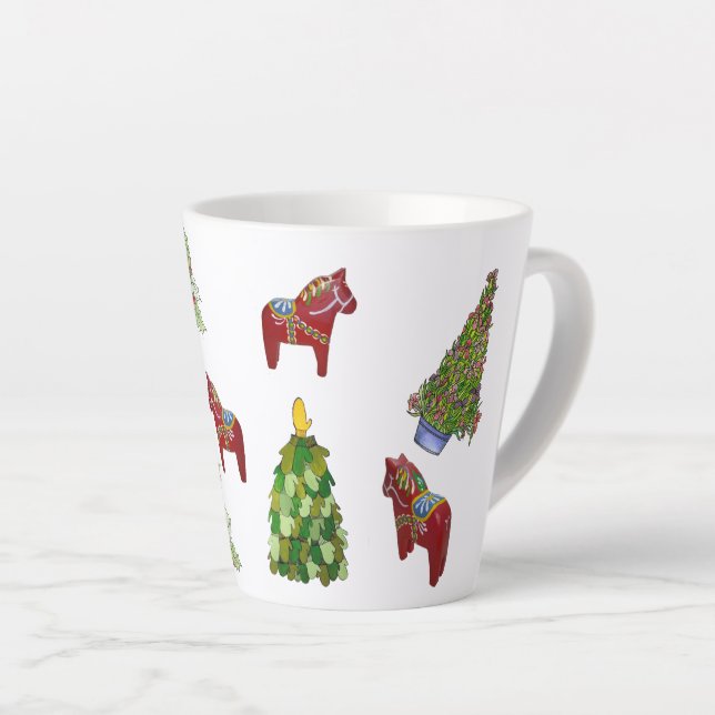 Weihnachts Dala Horses Tasse (Rechte Ecke)