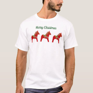 Weihnachts-Dala-Pferde-T - Shirt
