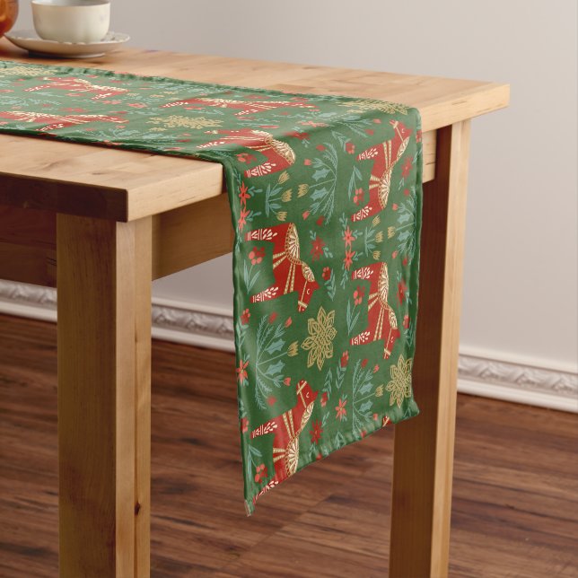 Weihnachts-Dalapferd Mittelgroßer Tischläufer (Beispiel)