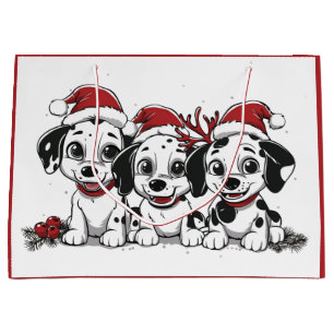 Weihnachts-Dalmatiner-Hunde Große Geschenktüte