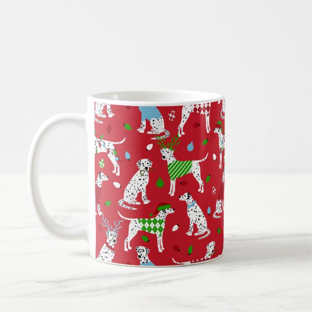 Weihnachts-Dalmatiner Kaffeetasse (Links)