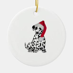 Weihnachts-Dalmatiner Keramik Ornament