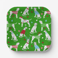 Weihnachts-Dalmatiner-Papier-Teller