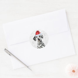 Weihnachts-Dalmatiner Santa and Woof Dog Lover Runder Aufkleber