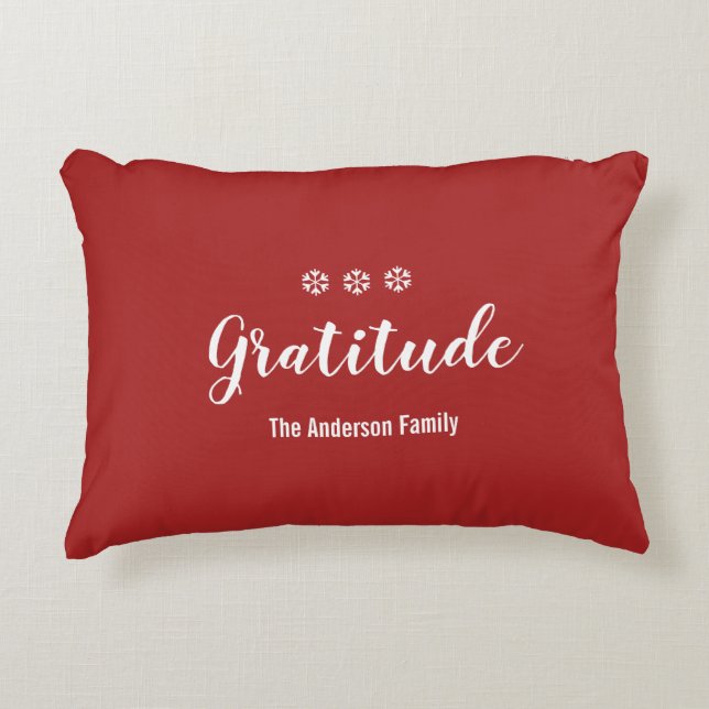 Weihnachts Dankbarkeit Red Custom Accent Pillow Dekokissen (Vorderseite)