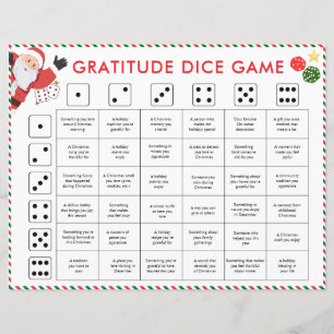 Weihnachts-Dankbarkeits-Würfelspiel Dankbarkeits