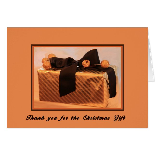 Weihnachts-Dankeschön-Karte für Geschenk (Vorderseite (Horizontal))