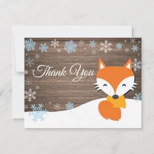 Weihnachts-Dankeskarte Fuchs Blau Dankeskarte