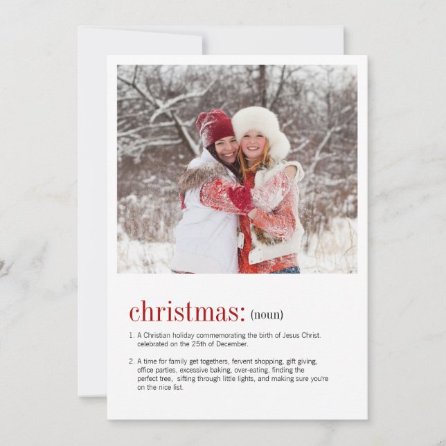 Weihnachts-Definition-Foto Feiertagskarte (Vorderseite)