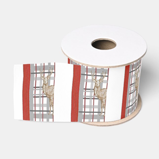 Weihnachts-Dekorationsband, Hirsch Ripsband (Spule)