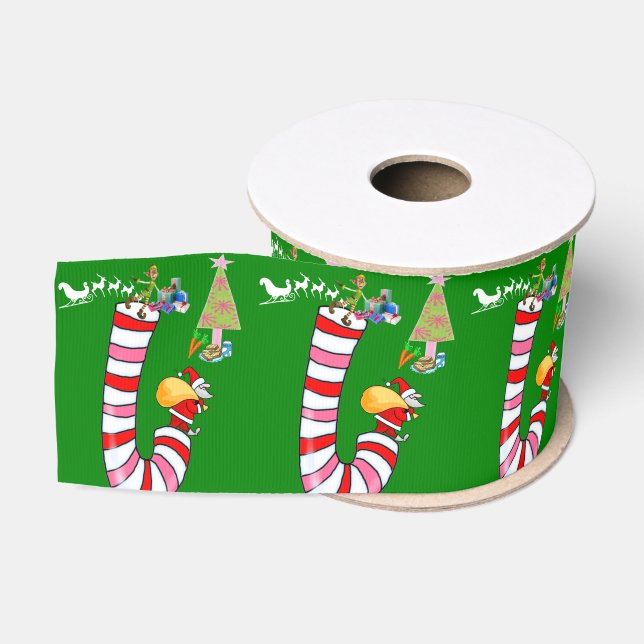 Weihnachts-Dekorationsband, Weihnachtslieder Ripsband (Spule)