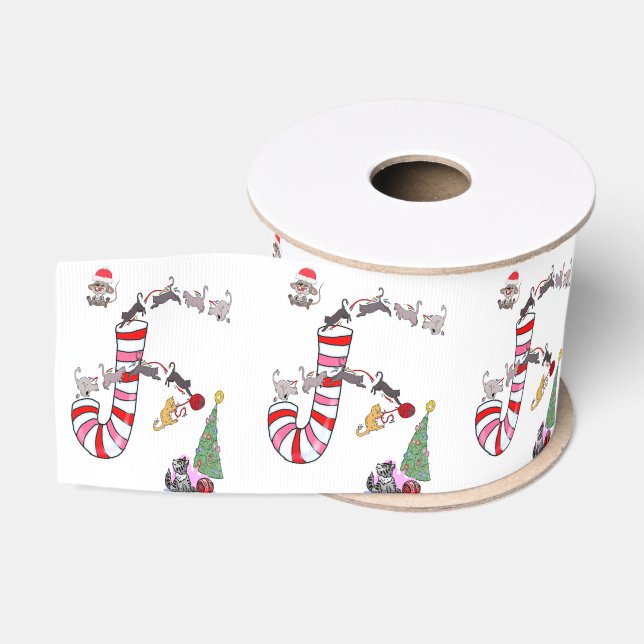 Weihnachts-Dekorative Band, Meow Cat Kittens Ripsband (Spule)