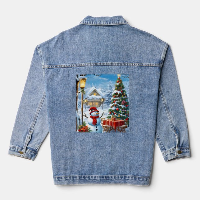 Weihnachts-Denimjacke Jeansjacke (Rückseite)