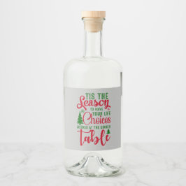 Weihnachts-Designzeit Alkoholflaschenetikett