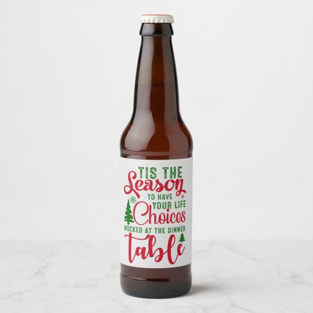 Weihnachts-Designzeit Bierflaschenetikett (Vorderseite)