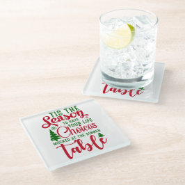 Weihnachts-Designzeit Glasuntersetzer