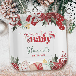 Weihnachts Dezember Baby Dusche Pappteller