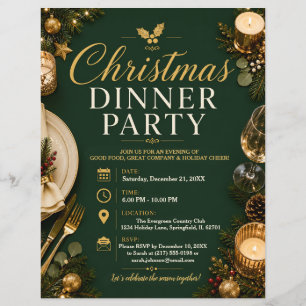 Weihnachts-Dinnerparty-Flugblatt Flyer