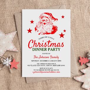 Weihnachts-Dinnerparty mit Weihnachtsmann Einladung