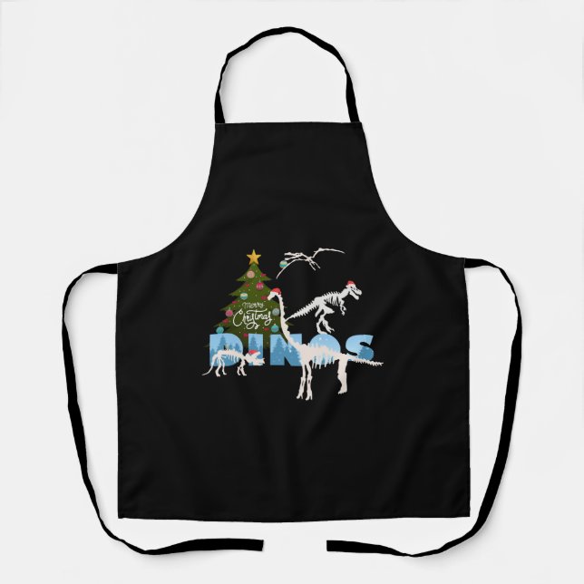 Weihnachts Dinosaur Skeleton Shirt für Kinder Klei Schürze (Vorderseite)
