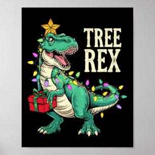 Weihnachts-Dinosaurier-Baum Rex Schlafanzug Männer Poster