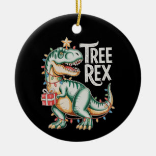 Weihnachts-Dinosaurier-Baum T Rex Xmas-Lichter Fei Keramik Ornament
