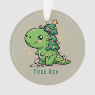 Weihnachts-Dinosaurier-Licht-Party Lustiger Baum R Ornament