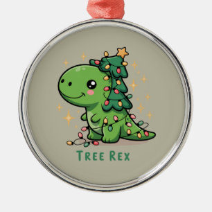 Weihnachts-Dinosaurier-Licht-Party Lustiger Baum R Ornament Aus Metall