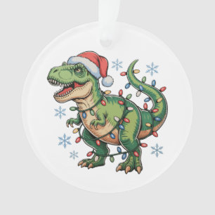 Weihnachts-Dinosaurier T Rex Frohe Weihnachten Lic Ornament